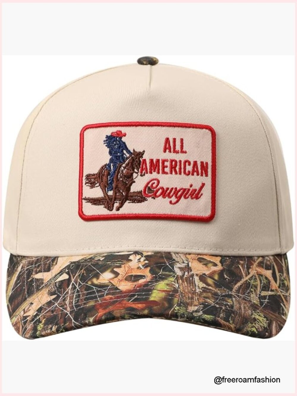 Two-Tone Camo Floral Brim Trucker Hat with Snapback